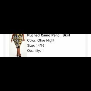 Ruched Camo Pencil skirt